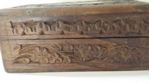Carved Wood Jewellery / Trinket Box