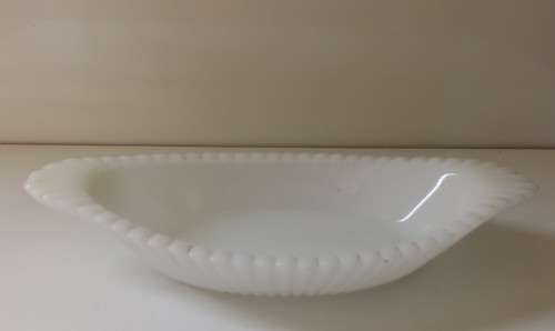Milk Glass Oval Dish