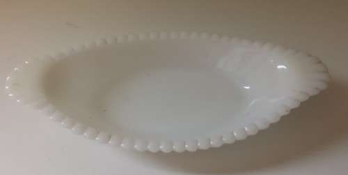 Milk Glass Oval Dish