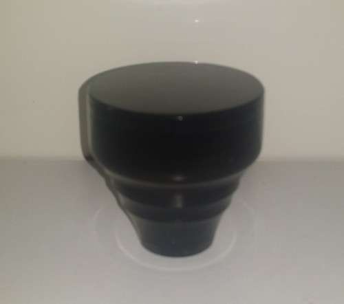 Black solld glass bottle stopper  or paperweight - top 5 cm , bottom 2.8 mm