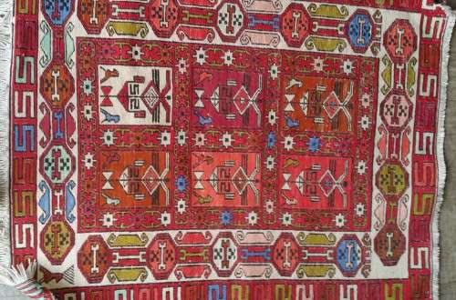 CARPET RUG : ARISOY SUMAK TURKEY SILK COTTON HANDMADE KNOTTED  RUG - 90 cm X 70 cm