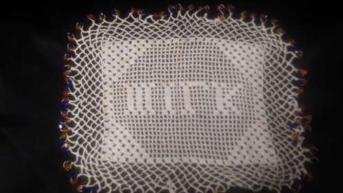 Beaded Doily cloth 18 cm