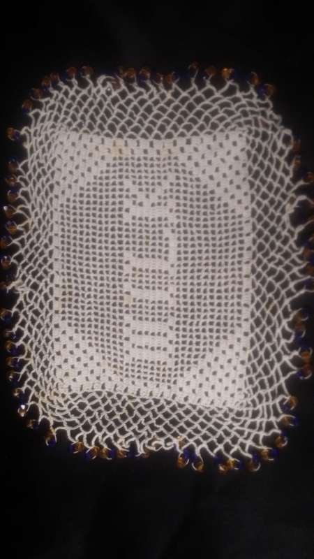 Beaded Doily cloth 18 cm