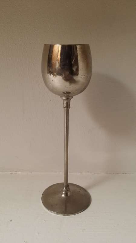 silver plate candle  holder  14 cm