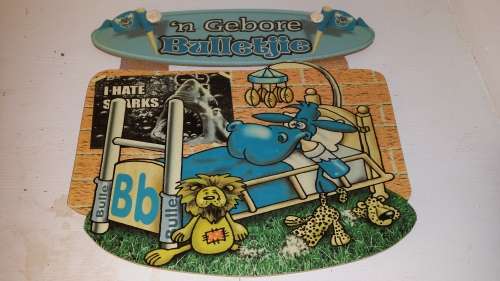 Rugby blou bul gebore bulletjie plaque 26 cm