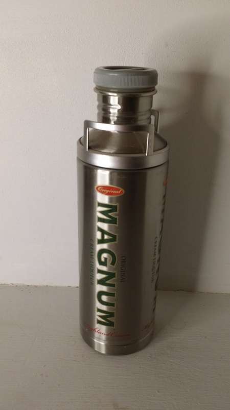 Original Magnum Cream Liqueur Tin Bottle empty 26cm