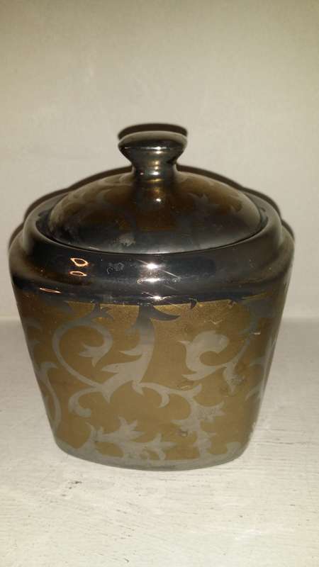Vintage Porcelain and Silver Jar 10 x 9 cm