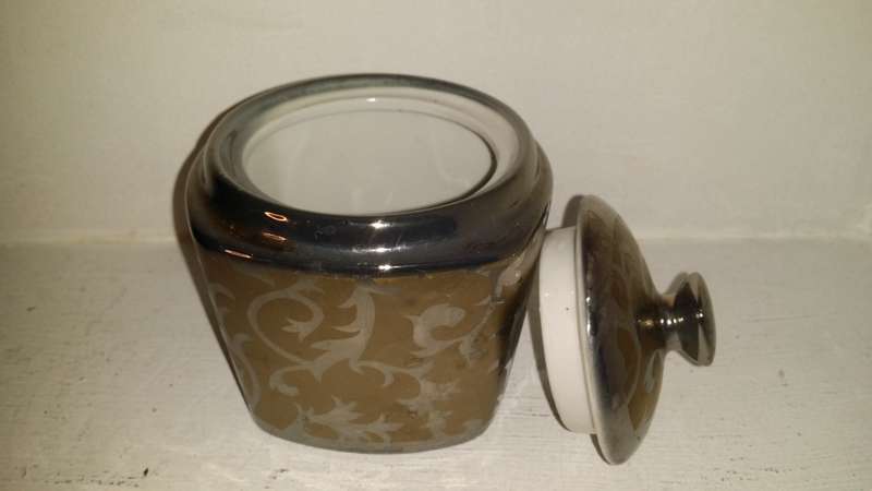 Vintage Porcelain and Silver Jar 10 x 9 cm