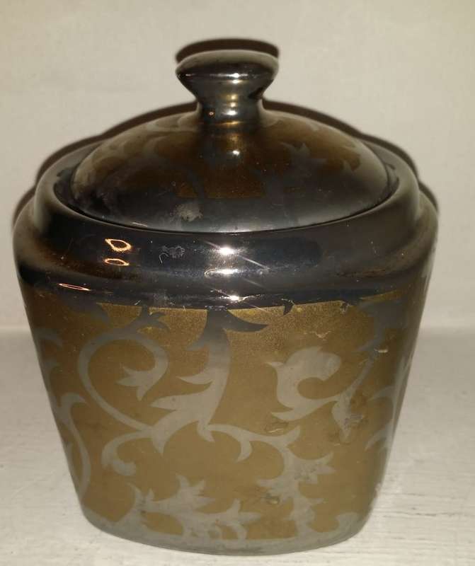 Vintage Porcelain and Silver Jar 10 x 9 cm