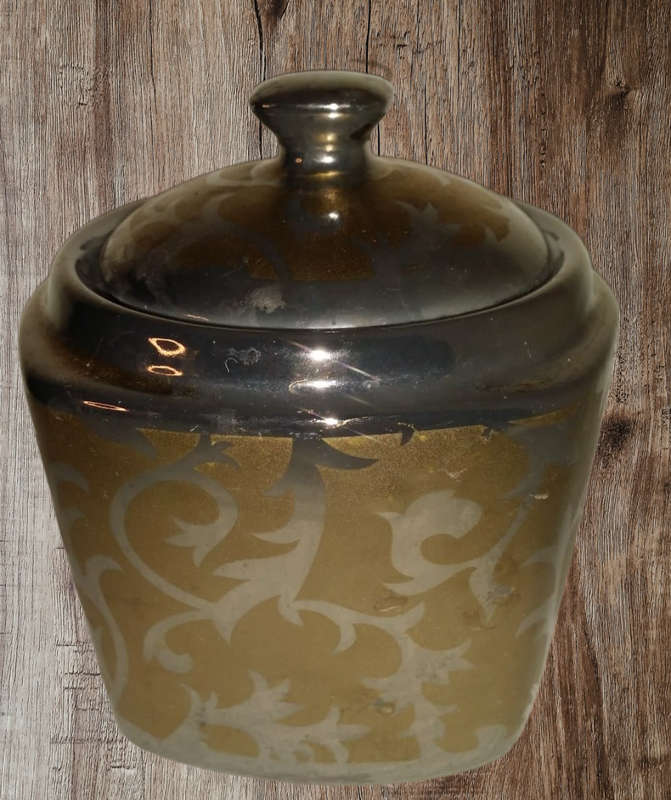 Vintage Porcelain and Silver Jar 10 x 9 cm