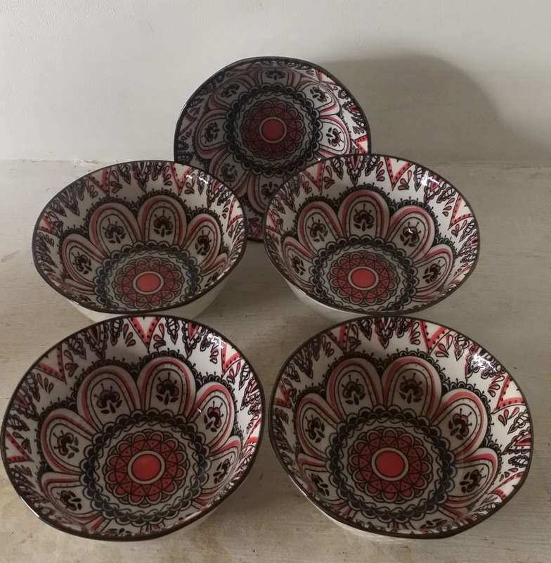 Set of five Bowls  13 x 6 cm