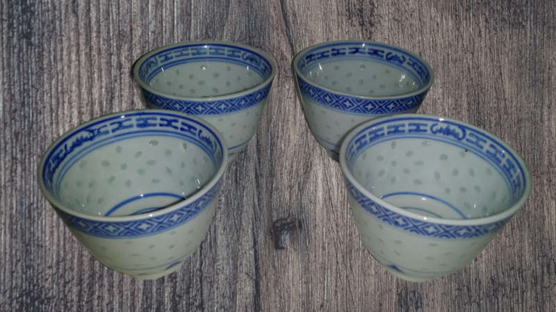 Set of four Oriental Tea Cups