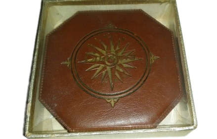 SET OF SIX VINYL ROMA  COASTERS