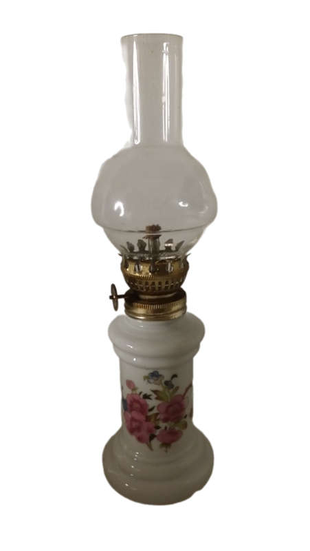 Floral Parafin Lamp with  shade 24 cm