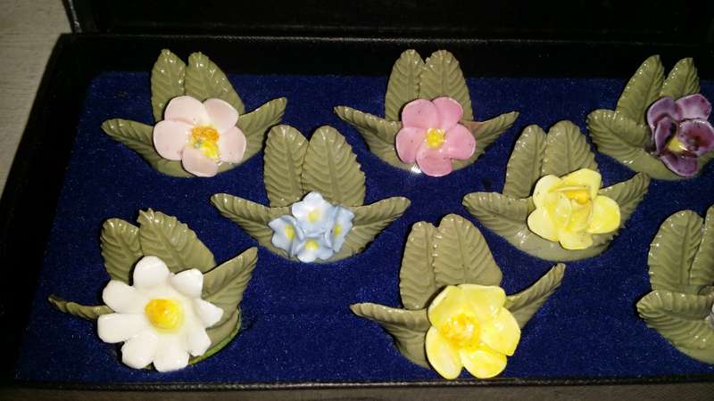 Handmade Fine Bone China Floral  Name Place Holders
