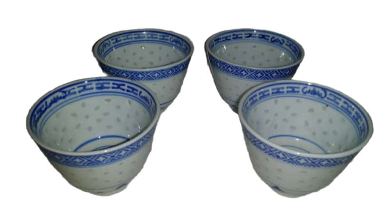 Set of four Oriental Tea Cups