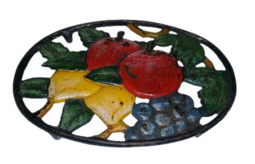 FRUIT DESIGN METAL HOT POT STAND 22 X 14 CM