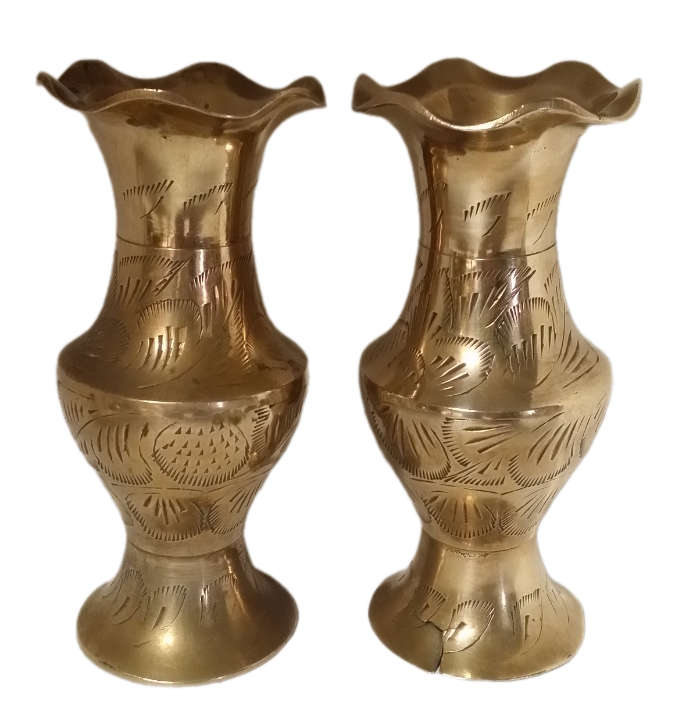 Pair of Brass  vase  14 cm