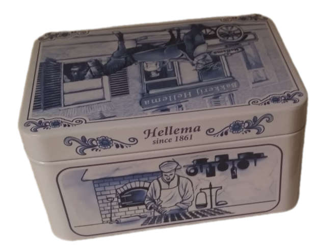 Hellema Blue and White Tin