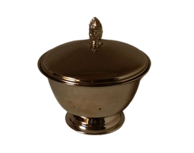 Silver Plate Lidded Bowl 9 cm x 5 cm