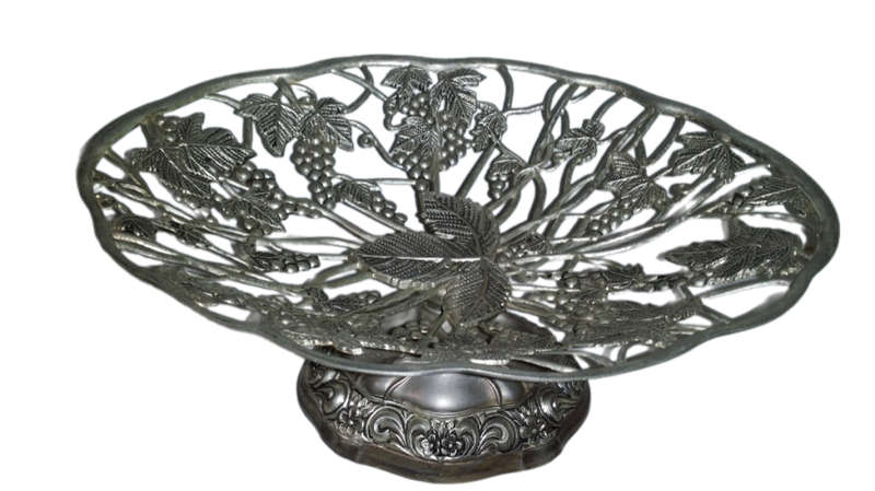Metal Pedestal Fruit Bowl 15 x 11 cm