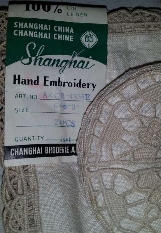 24 piece Hand Embroidery 12 Square and 12 Round Table Cloth