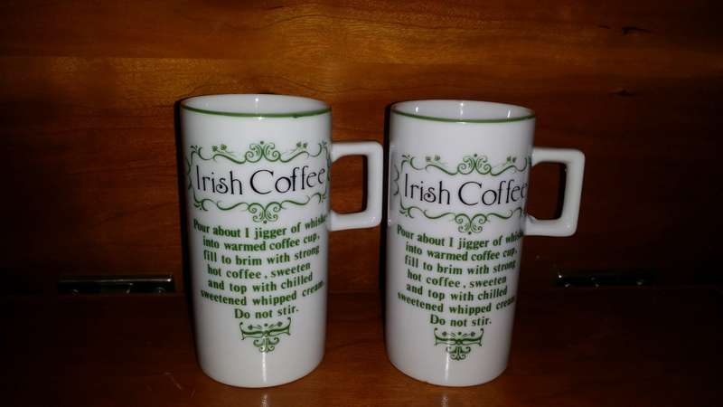 Pair of Irish Coffee cups  10 x 5 cm