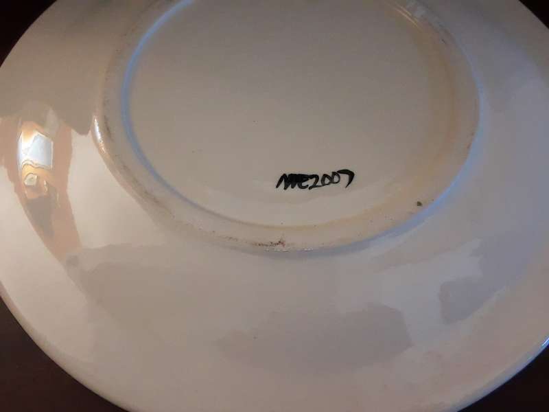 Large Blue cherry Round Serving plate  32 cm