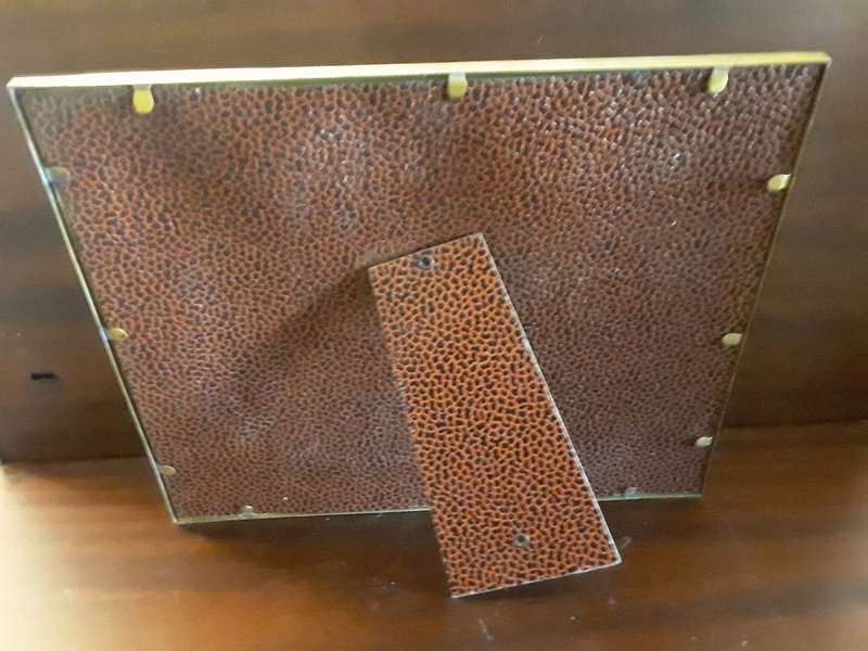 Vintage picture metal Frame with bend glass 30 x 25 cm