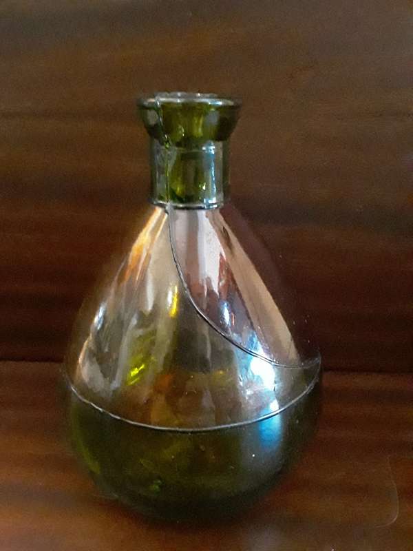 Green multicolour Bottle / vase  15 x 11 cm