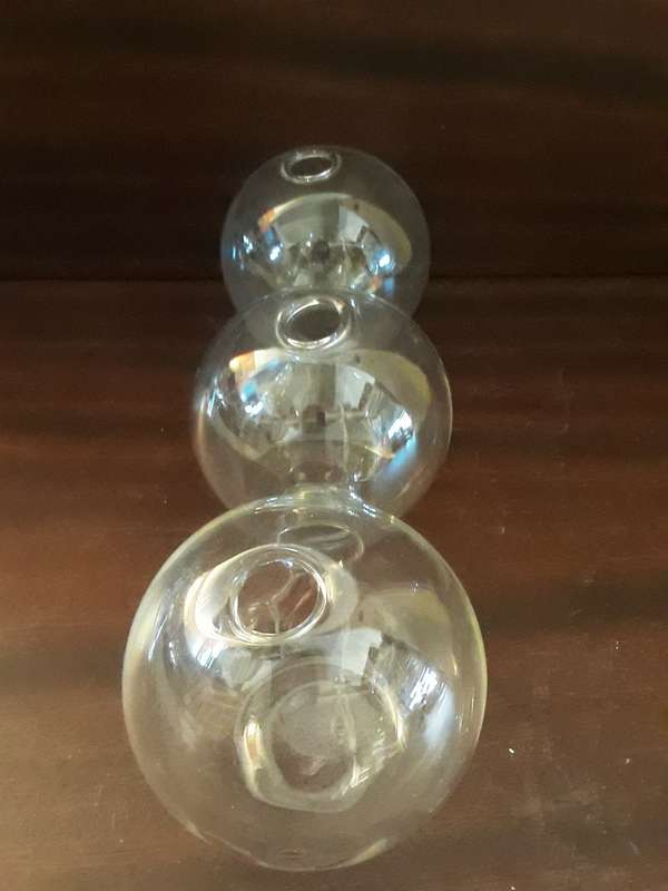 Ball Shape Three Candlestick or flower Holder 24 x 7 cm