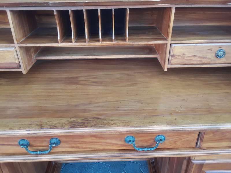 Solid wood Teak  Antique Roll Top Desk 145 X 115 X 60 cm