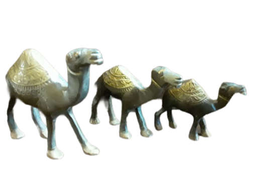 Set of three Brass Camels 8 cm