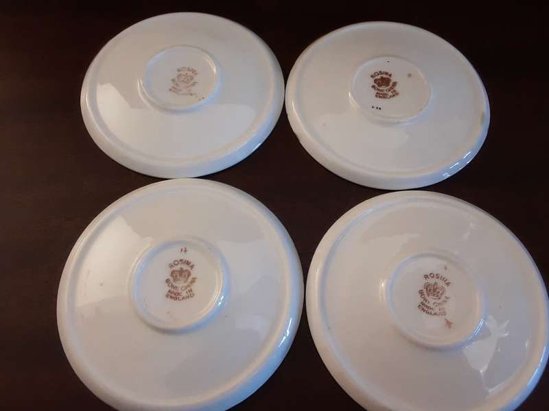 Set of four Coasters Rosina Bone China England 10 cm