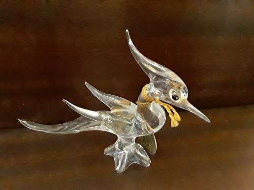 Glass bird made in France 9 x 15 cm
