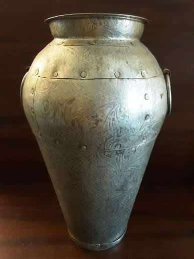 Large  37 cm x 20 cm Metal Decor Vase