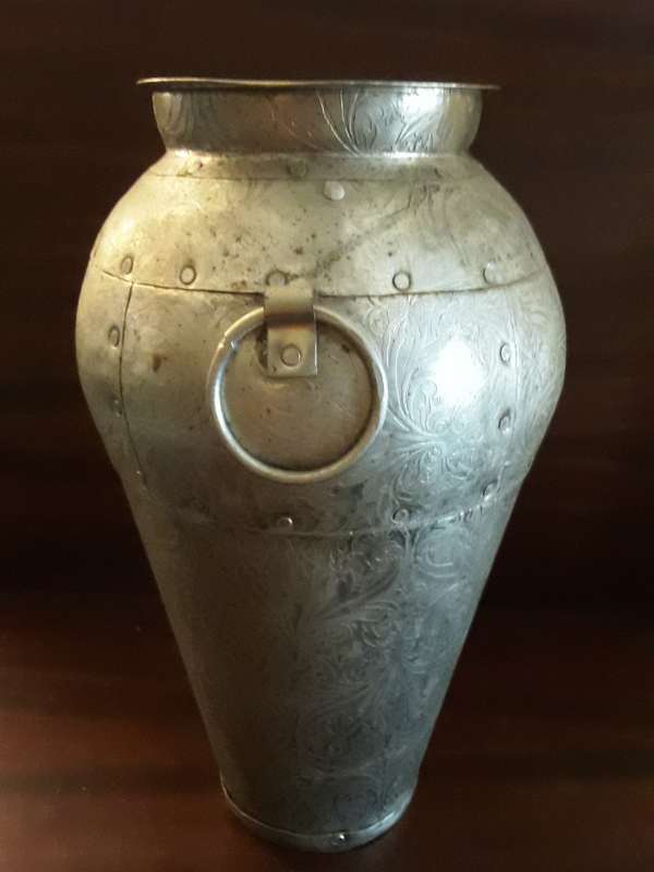 Large  37 cm x 20 cm Metal Decor Vase