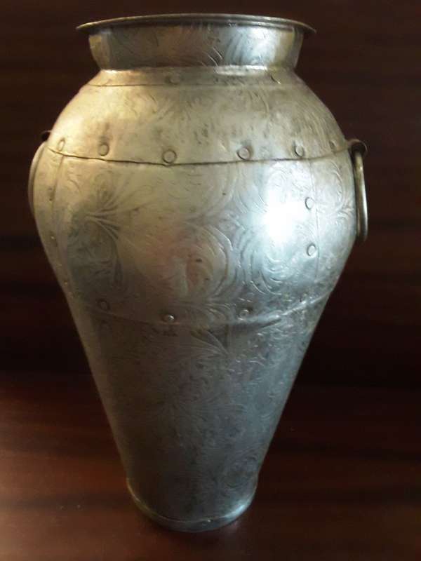 Large  37 cm x 20 cm Metal Decor Vase