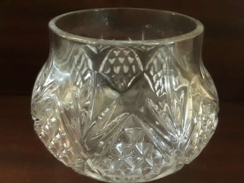 Crystal Cut Glass Vase 11cm x 14cm
