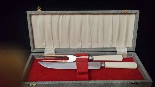 SHEFFIELD CARVING KNIFE AND FORK SET IN ORIGINAL BOX