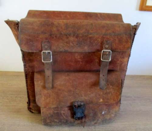 A very large rare vintage genuine leather Postman's Mail Bag with front pocket.