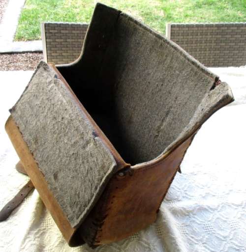 A very large rare vintage genuine leather Postman's Mail Bag with front pocket.