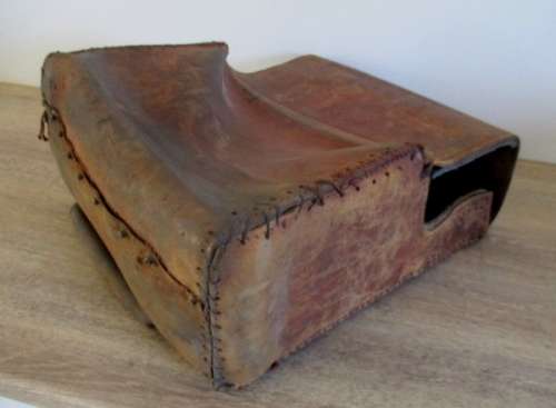 A very large rare vintage genuine leather Postman's Mail Bag with front pocket.