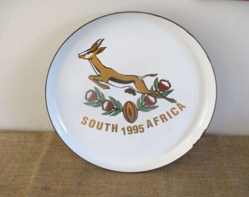This Will Never Leave Our Minds......Enamel Worldcup Springbok 1995 Gas Braaiskottel