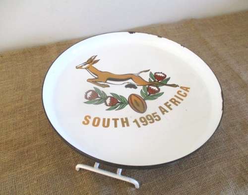 This Will Never Leave Our Minds......Enamel Worldcup Springbok 1995 Gas Braaiskottel