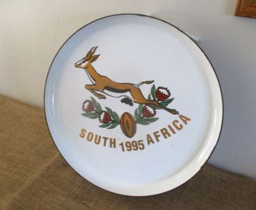 This Will Never Leave Our Minds......Enamel Worldcup Springbok 1995 Gas Braaiskottel