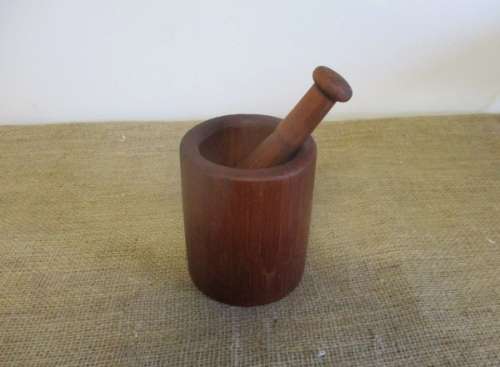 Lovely Old Wooden Mortar And Pestle