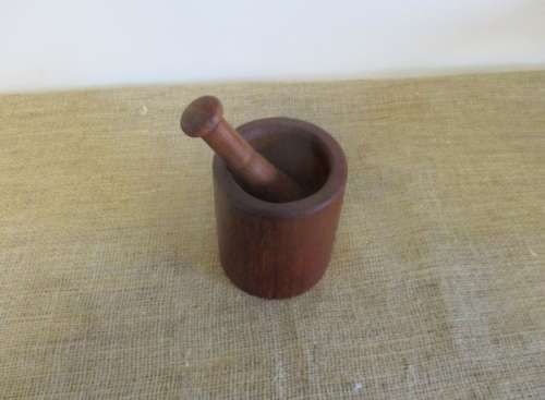 Lovely Old Wooden Mortar And Pestle