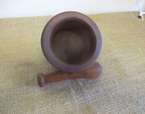 Lovely Old Wooden Mortar And Pestle