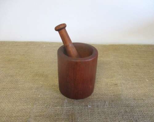 Lovely Old Wooden Mortar And Pestle